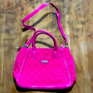 Vera Bradley trimmed trapeze satchel- fuchsia
